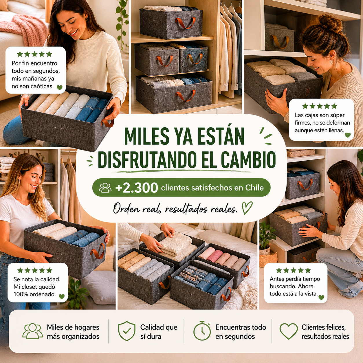 SmartBox ™ - Cajas Organizadoras Plegables 3 Unidades