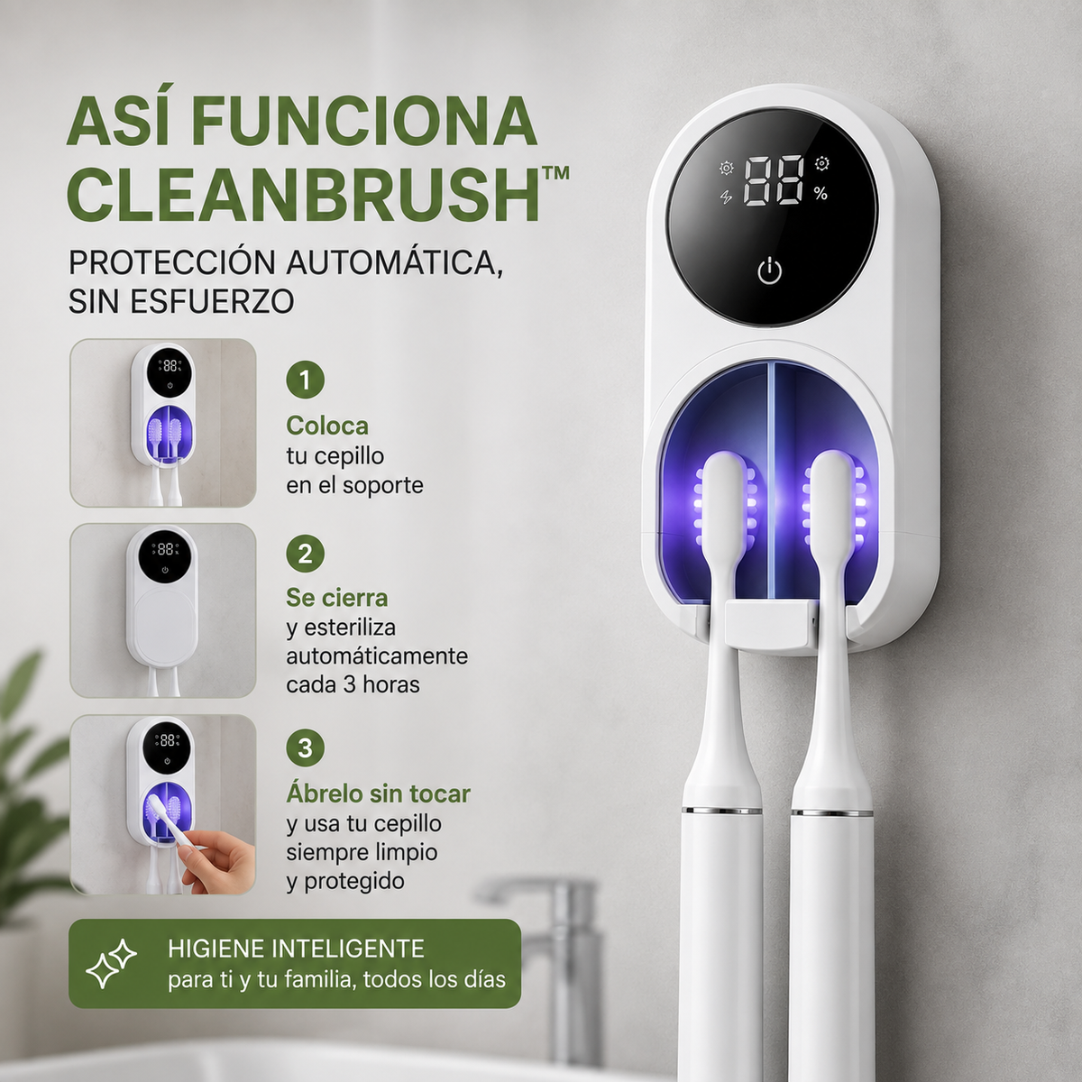 CleanBrush™ | Esterilizador inteligente