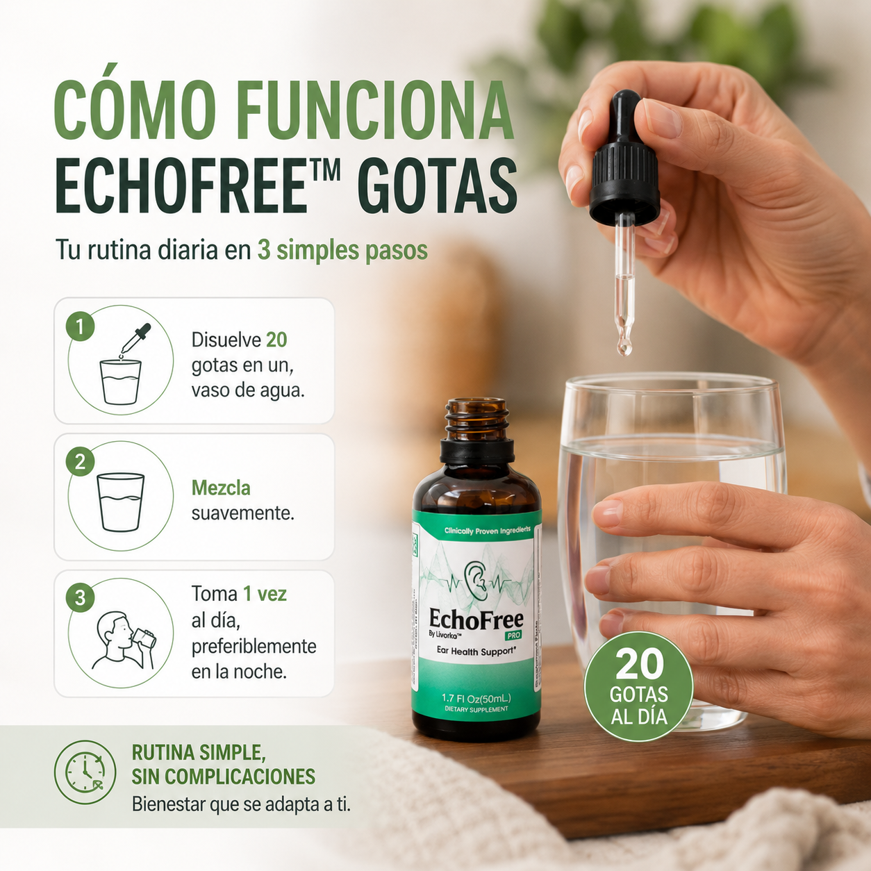 Echofree™ | Gotas para Aliviar los Zumbidos de tus Oidos 50 ml
