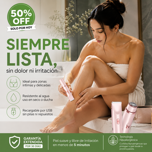 DúoSuave™ - Depiladora íntima 2 en 1 sin dolor ni irritación