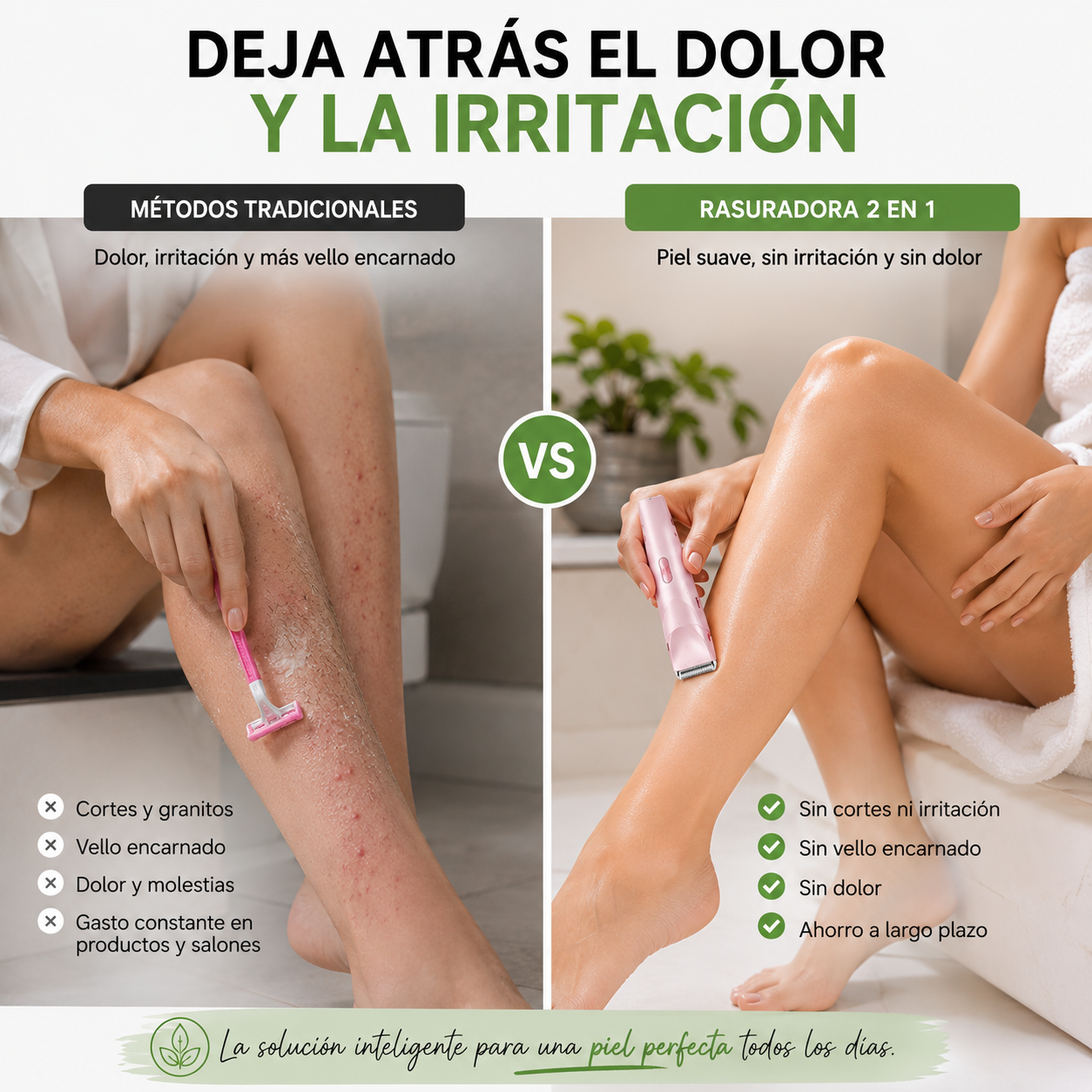 DúoSuave™ - Depiladora íntima 2 en 1 sin dolor ni irritación