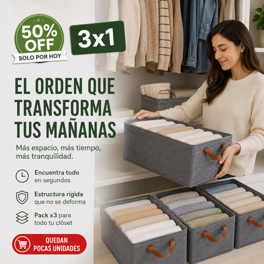 SmartBox ™ - Cajas Organizadoras Plegables 3 Unidades