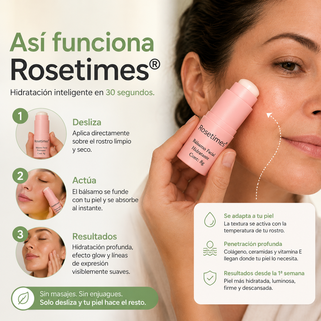 StickTimes ™- Bálsamo Facial Hidratante Antiarrugas 8 g