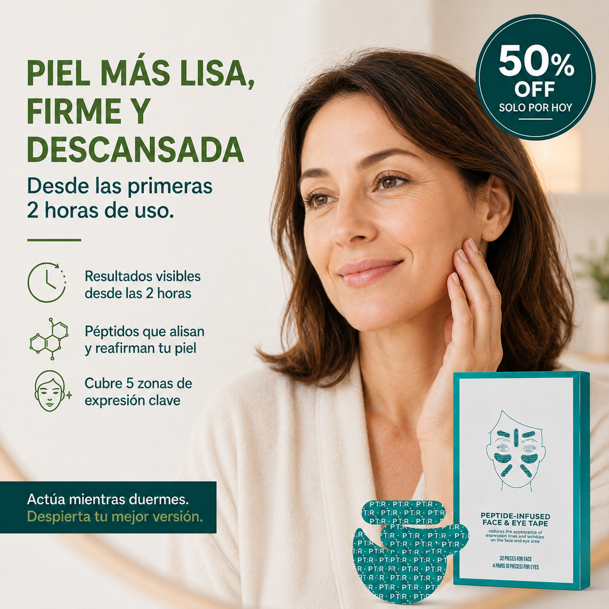 Cintas faciales que revierten tus líneas de expresión