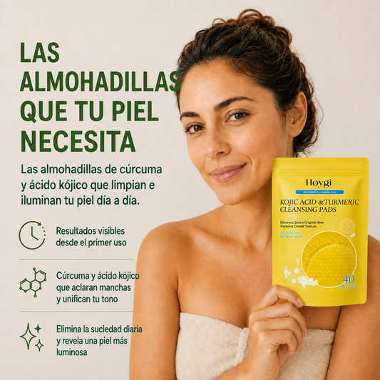 KojiGlow™ | Almohadillas Exfoliantes de Cúrcuma y Ácido Kójico