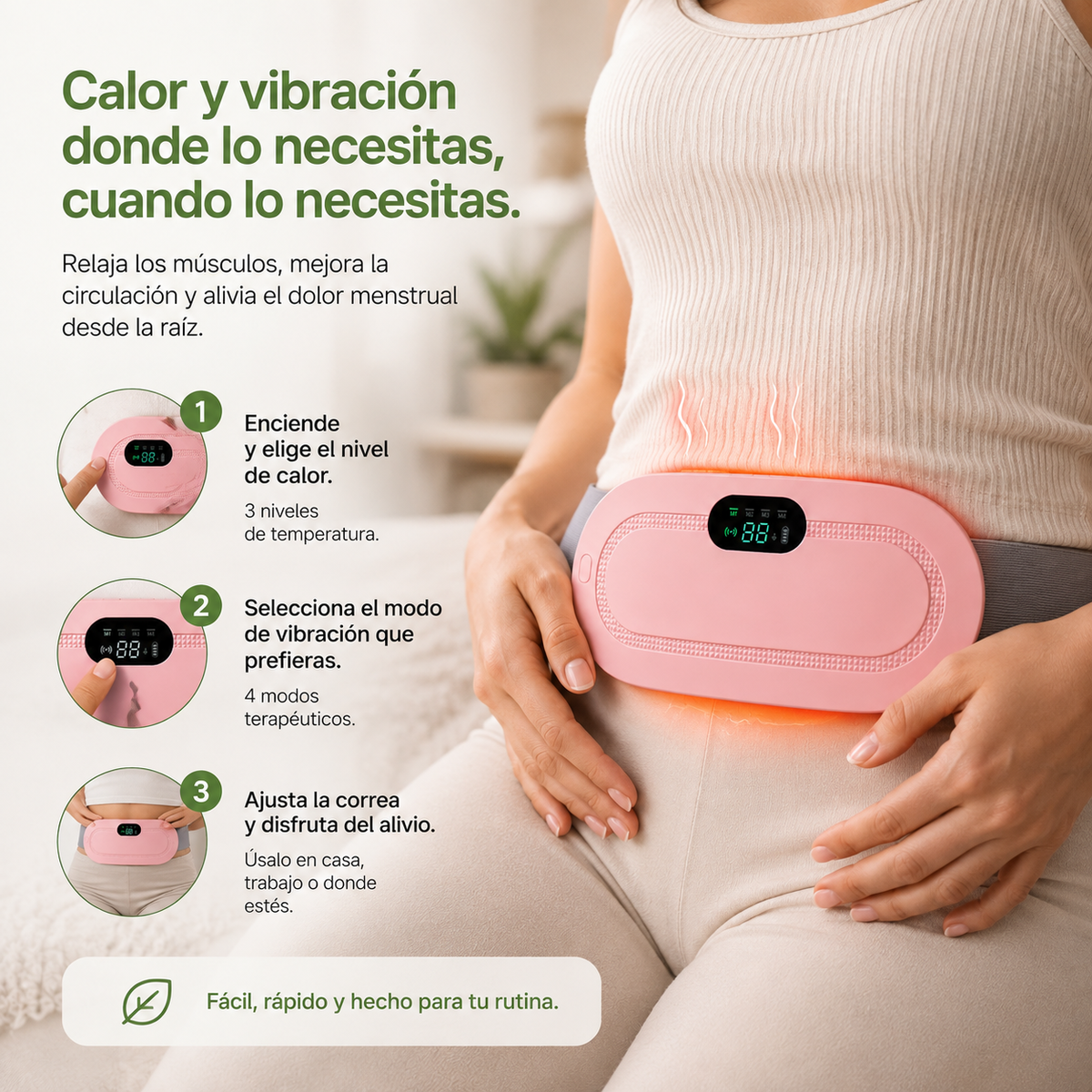 AliviaFem™ | Masajeador térmico que alivia tus dolores menstruales