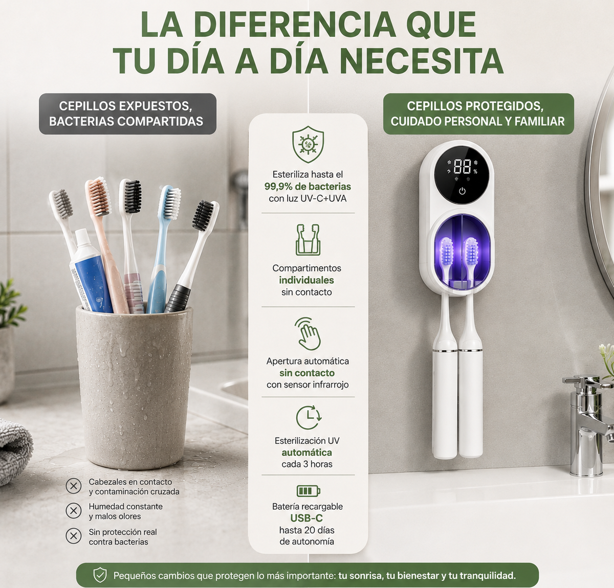 CleanBrush™ | Esterilizador inteligente