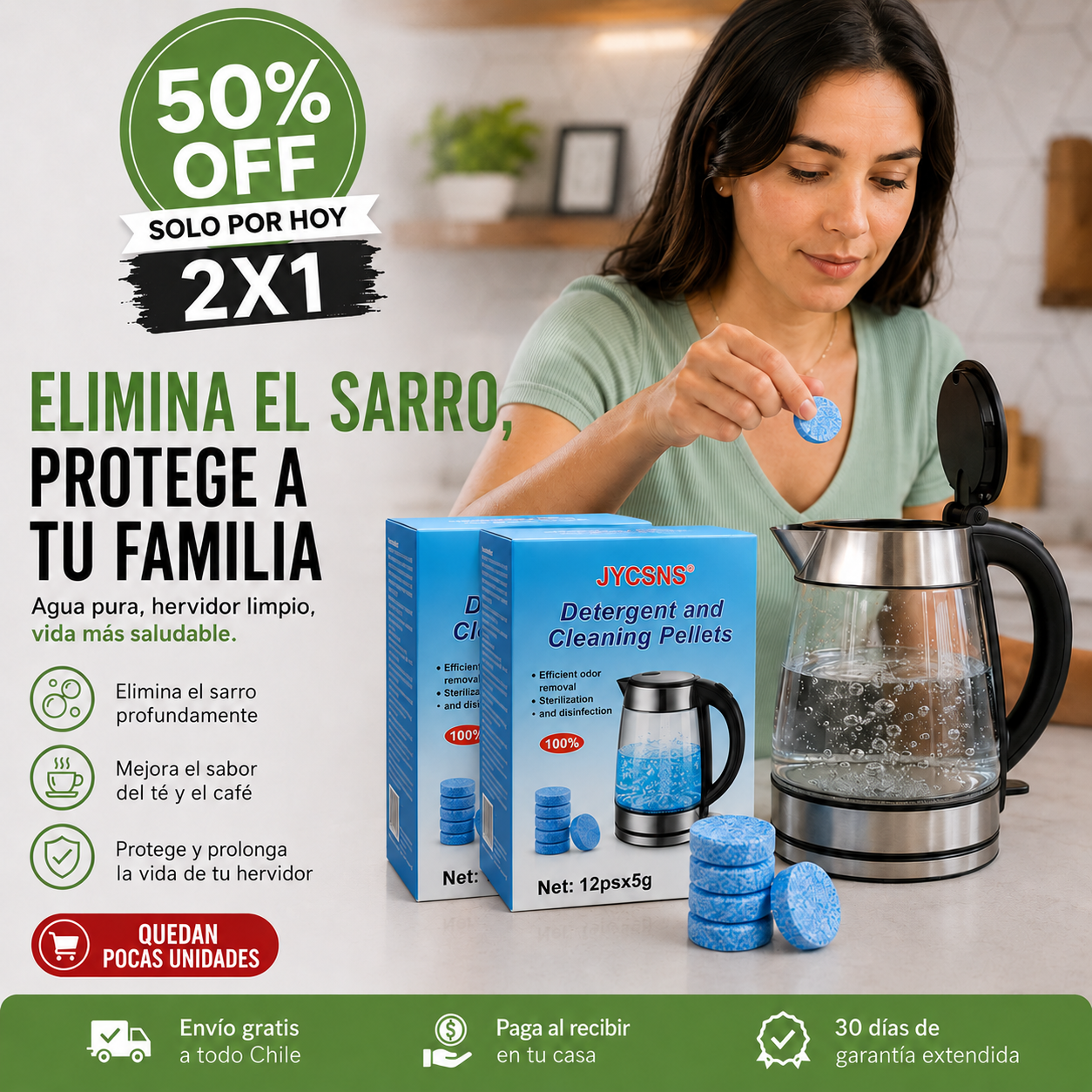 ByeSarro™ | Pack 2 Cajas de Pastillas Anti Sarro para Hervidores (24 unidades)