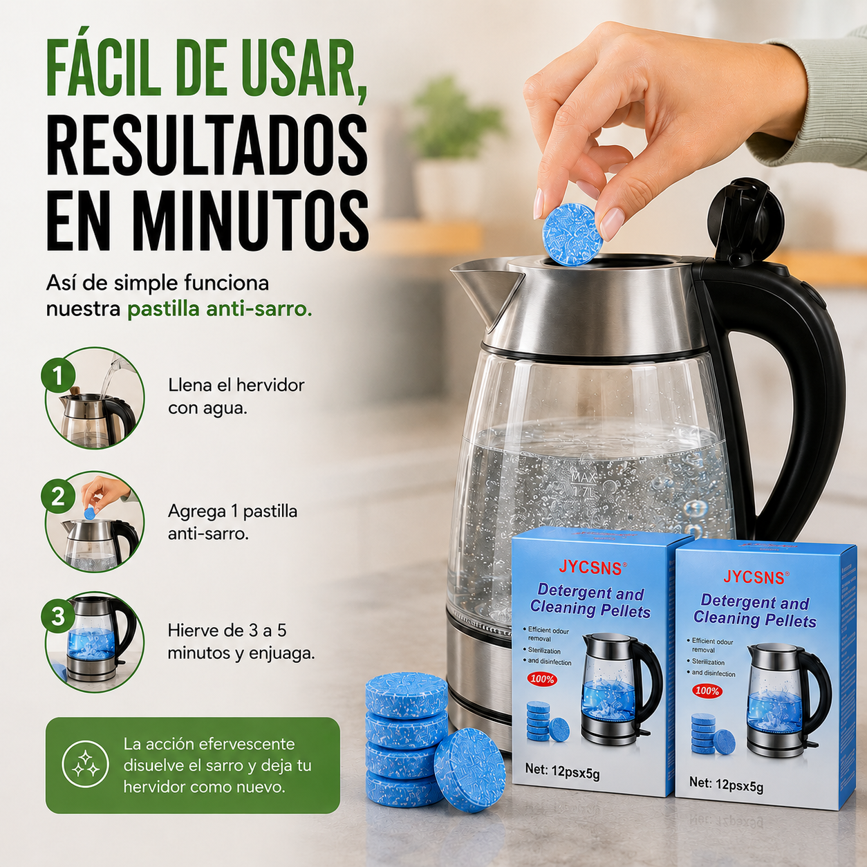 ByeSarro™ | Pack 2 Cajas de Pastillas Anti Sarro para Hervidores (24 unidades)