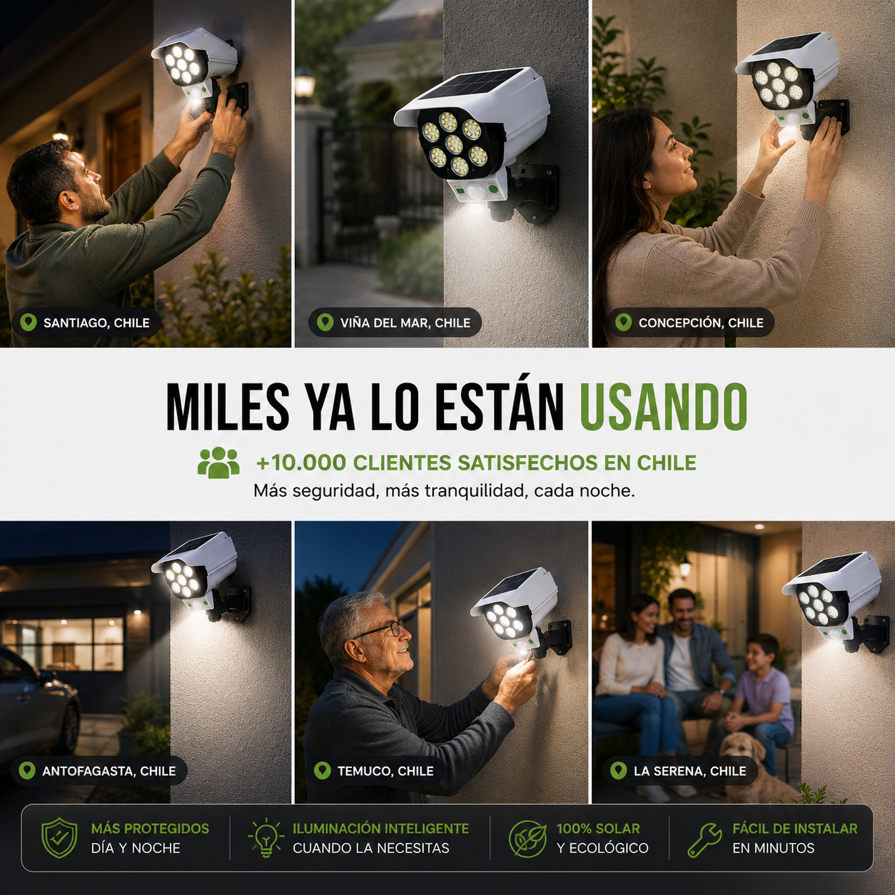 LumiSeg™ - Foco Solar Tipo Cámara 2 Unidades