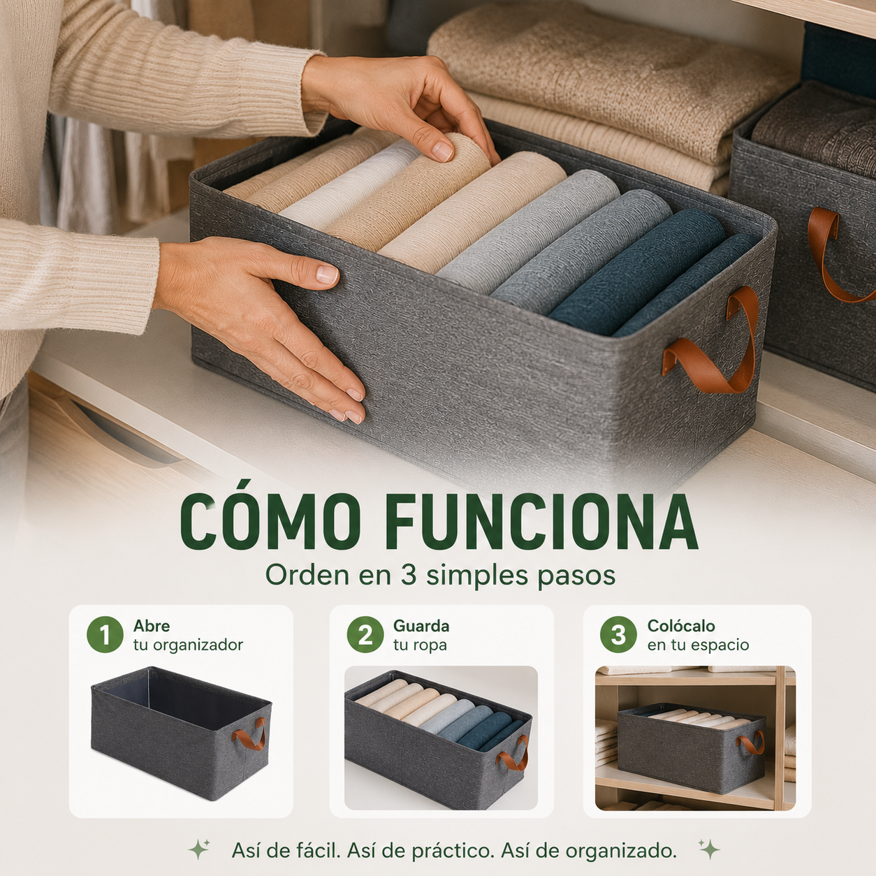 SmartBox ™ - Cajas Organizadoras Plegables 3 Unidades