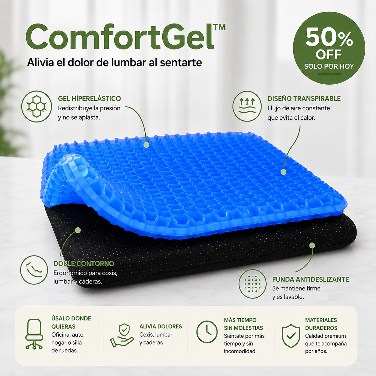 ComfortGel™ | Alivia el Dolor al Sentarte
