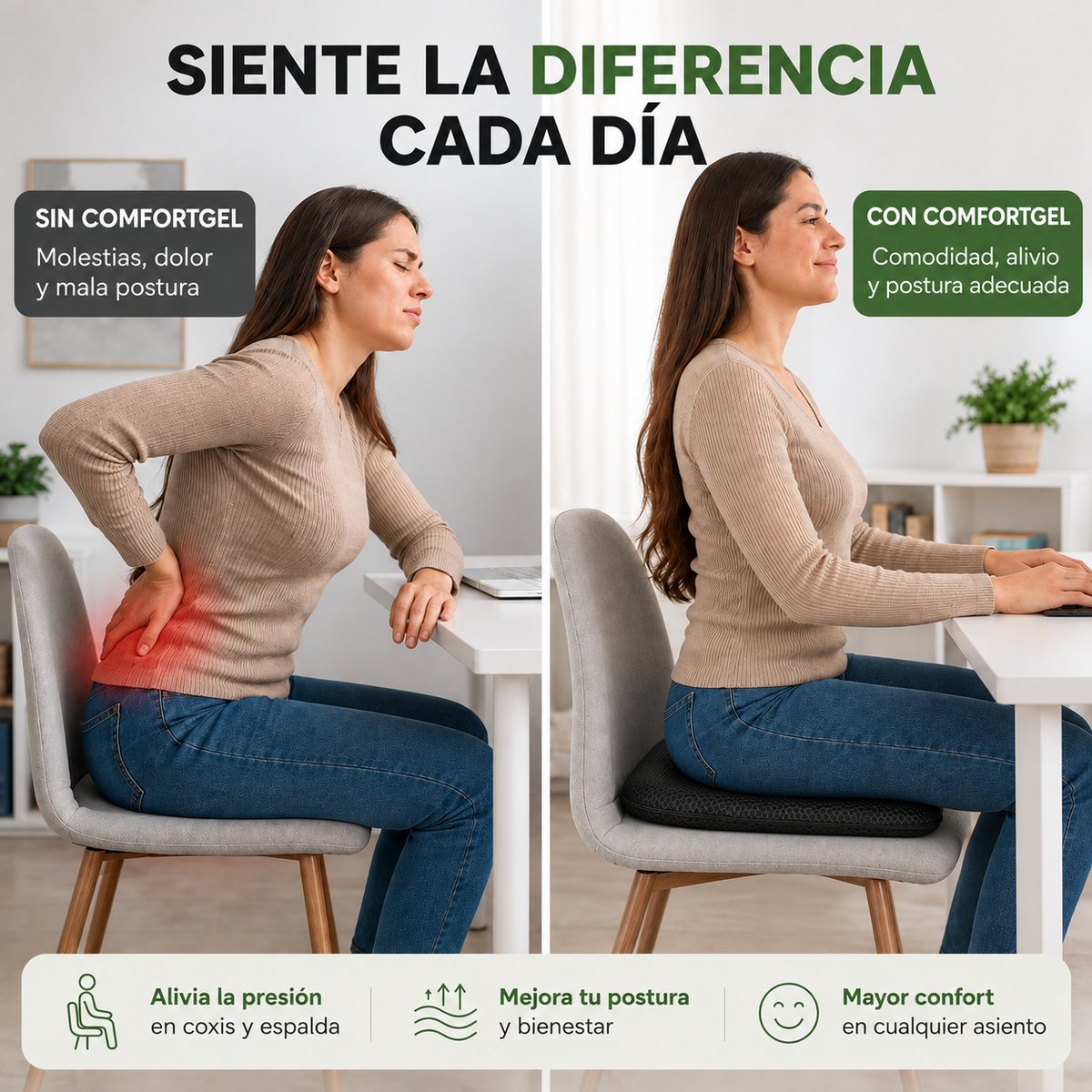 ComfortGel™ | Alivia el Dolor al Sentarte