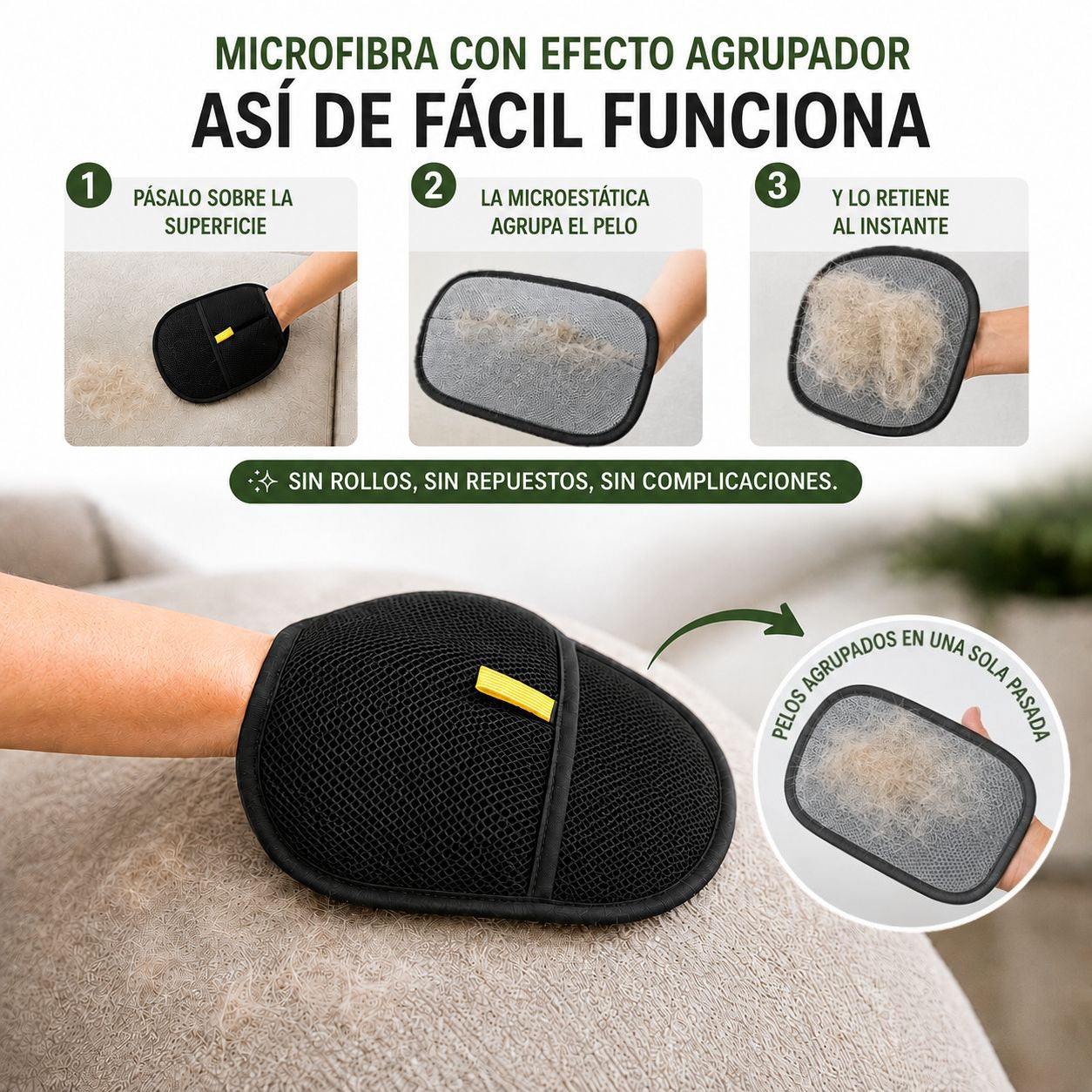 SoftTouch™ | 2x1 Guante Quita Pelos Reutilizable